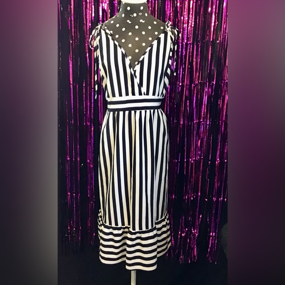 Black and White Striped Sundress